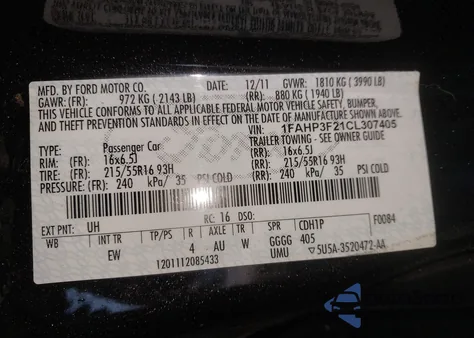 2012 Ford Focus Se из США, поврежденный, VIN 1FAHP3F21CL307405